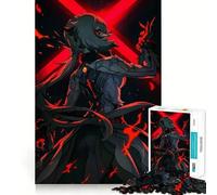 Anime Character with Red X Background 1000 Piece Jigsaws Creative Skill Toy Tight Lock No Loose Pieces Bonding Activity for Loved Ones (38x26cm)