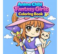 Anime Chibi Fantasy Girls Coloring Book: 50 Cute Fantasy Bold and Easy Coloring Pages for Fun