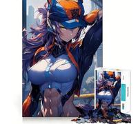 Anime City Girl Jigsaw Puzzles for Adults 1000 Mind Boost Game Uniform Size Precise Pieces Travel-friendly Brain Game Gift (38x26cm)