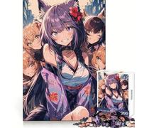 Anime City Girls 1000-piece Jigsaw Puzzles Logical Skill Mindful Leisure Precise Join Thoughtful Gift (38x52cm)