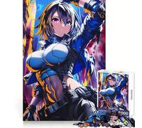 Anime City Police Woman Jigsaw Puzzles for Adults 1000 Memory Training Time Well Spent Precise Edges Best Gift (50x75cm)