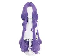 Anime Coer Wig. LOL Syndra Cosplay Wig LOL Welked Rose Syndra Cosplay 100 cm Long Purple Wavy Heat Resistant Synthetic Hair Women Wig