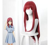 Anime Comic 22/7 Cosplay Wigs Reika Satou Cosplay Wig Long Red Wine Straight Heat Resistant Synthetic Wig Cosplay Accessories