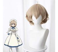 Anime Comic Invented Inference Wigs Kotoko Iwanaga Cosplay Wig Heat Resistant Synthetic Wig Short Curly Hair + Wig Cap