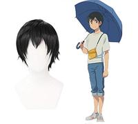 Anime Comic Weathering with you Cosplay Wigs Morishima Hodaka Cosplay Wig Synthetic Wig Hairs Short Black Cosplay Accessories