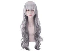 Anime Common silver grey Cosplay wig Women girls Halloween Party 70cm braided Wavy Synthetic Hair wigs common wig 522