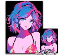 Anime Cool Swimsuit Girl Jigsaw Puzzles for Adults 1000 Challenging Puzzles Colorful Home Decor & Interactive Family Game 1000 PCS(38x26cm)