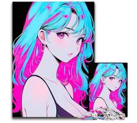 Anime Cool Swimsuit Girl Puzzle 1000 Pieces Jigsaw Wooden Jigsaw Puzzles Fun at Home Activities Birthday Present Travel Gifts 1000 PCS(75x50cm)