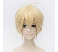 Anime Coser wig Anime Seraph of the End Mikaela Hyakuya Wig Cosplay Costume Men& Women Short Yellow Hair Halloween Party Wigs
