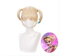 Anime Coser wig Birds Of Prey Harley Quinn Ponytail Wig Cosplay Costume Heat Resistant Synthetic Hair Harleen Quinzel Carnival Wigs