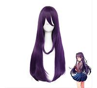 Anime Coser wig DDLC Doki Doki Literature Club Yuri Women Purple Long Wig Cosplay Costume Heat Resistant Synthetic Hair Party Role Play Wigs