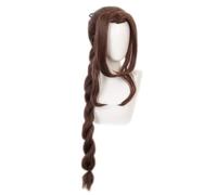 Anime Coser wig FF7 Game Anime Cosplay Wig, Final Fantasy VII Wig, Aerith Gainsborough Wig, Women Brown Braid Long Curly With Wig Cap, for Halloween, Party, Carnival, Nightlife, Concerts, Weddings