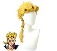Anime Coser wig Giorno Giovanna wig Anime JoJo' s Bizarre Adventure Role cosplay Golden yellow high Fiber synthetic Hair+ brand wig cap