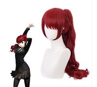 Anime Coser wig Persona 5 Yoshizawa Kasumi Red Wig Cosplay Costume Heat Resistant Synthetic Hair Women Party Role Play Wigs+ Free Wig Cap