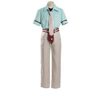 Anime Cosplay Costume for Minamoto Kou Uniform Suit Yashiro Nene Dress Halloween Outfit with Wig (Blue,S)