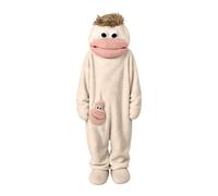 Anime Cosplay Halloween Tunic Party Uniform Men Cool Softest Long Sleeve Button Front Suit Mens Round Neck Beige 2Xl