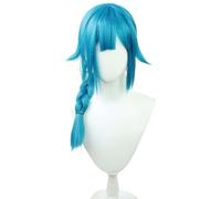 Anime Cosplay Jinx Cos Wig, Women Blue Long Braid Wigs for Halloween, Party, Carnival, Nightlife, Concerts, Weddings