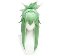 Anime Cosplay Kuki Shinobu Wig, Women Green Tiger Clip Short Hair Wigs for Halloween Costume Party Accesorios