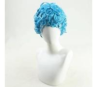 Anime Cosplay Light Blue Curly Short Hair for Ghiaccio Role Play Wigs for Party Daily Halloween