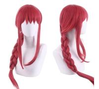 Anime Cosplay Makima Wig, Women Rose Red Long Braid Ponytail Hair Wigs for Halloween Carnival Costume Party Accesorios