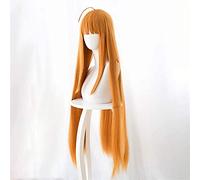 Anime Cosplay Rose Net Wigs with Bangs 100% High-Temperature Resistant Fiber Orange Long Straight Hair 36inches chenghuax