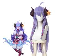 Anime Cosplay Spirit Blossom Kindred Wig Women Wave Straight Purple Braided for Halloween Party Carnival Nightlife Concerts Weddings WBASOZMO