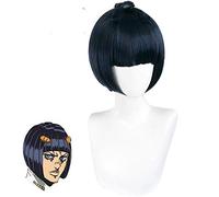 Anime Cosplay Wig Anime JoJo's Bizarre Adventure Roll Wig Bruno Bucciarati Cosplay Wig Special Blue and Black Mixed Fibre Synthetic Fibre Synth