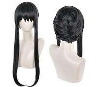 Anime Cosplay Wig Braid Elite Intelligence Black Long Cosplay Holloween Wigs for adults + Wig Cap