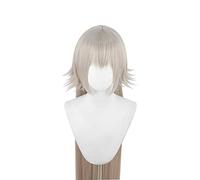 Anime Cosplay Wig, Fate Grand Order Jeanne D'Arc Wig, Double Ponytail Blonde Wig, with Free Wig Cap, for Party, Everyday Wear, Halloween Wig Cosplay (Size: Grey)