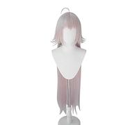 Anime Cosplay Wig, Fate Grand Order Jeanne D'Arc Wig, Double Ponytail Blonde Wig, with Free Wig Cap, for Party, Everyday Wear, Halloween Wig Cosplay (Size: Pink Grey)