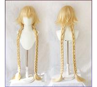 Anime Cosplay Wig, Fate Grand Order Jeanne D'Arc Wig, Double Ponytail Blonde Wig, with Free Wig Cap, for Party, Everyday Wear, Halloween Wig Cosplay (Size: Style 1)