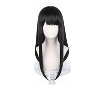 Anime Cosplay Wig for Chainsaw Man Asa Mitaka War Devil Cosplay Wig Long Strignt Black Hair for Woman and Girls + Free Wig Cap