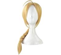Anime Cosplay Wig for Edward Elric 55cm Long Straight Braid Heat Resistant Synthetic Hair Halloween Party Wigs with Wig Cap