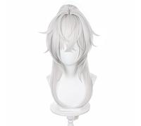 Anime Cosplay Wig for Game Honkai Star Rail Jing Yuan Cosplay Wig Long White Hair Wigs with Ponytail + Free Wig Cap