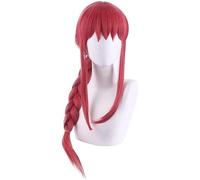 Anime Cosplay Wig for Makima Long Pink Braided Wigs Heat Resistant Synthetic Hair Halloween Christmas Party