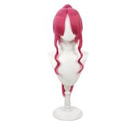 Anime Cosplay Wig for Women Rose Red Long Ponytail Clip Hair Wig for Halloween Costume Wigs Cosplayer Synthetic Hair Wigs for Party Use