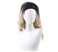 Anime Cosplay Wig Harley Quinn Black Gradient Yellow Wavy Halloween Costume Cosplay Wig,For Christmas Carnival Party