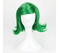 Anime Cosplay Wig,Inside Out Disgust Wig,Green Short Wavy Wig,with Free Wig Cap,for Christmas Carnival party Halloween Cosplay Wig