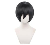 Anime Cosplay Wig Itoshi Rin Short Black/Green Halloween Costume Cosplay Wig,For Christmas Carnival Party(Color:B)