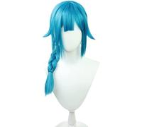Anime Cosplay Wig, Jinx Cos Wig, Women blue Long Braid Wig With Wig Cap, for Halloween, Party, Carnival, Nightlife, Concerts, Weddings Cosplay Anime Wig Coser