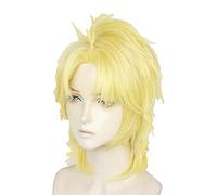 Anime Cosplay Wig JoJo's Bizarre Adventure DIO Brando Short Blonde Youth Edition Heat Resistant Cosplay Hair Wig + Wig Cap