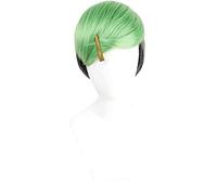 Anime Cosplay Wig, JoJo's Bizarre Adventure Wig, Green Black Short Hair For Toho Tsunetoshi Role Play Wigs With Wig Cap, for Party Halloween