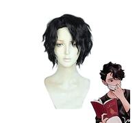 Anime Cosplay Wig Kiyoomi Sakusa Wig Anime Haikyuu!! Sakusa Kiyoomi Cosplay Black Short Curly Synthetic Hair Halloween Party Costume Role Play Cosplay Anime Wig Coser