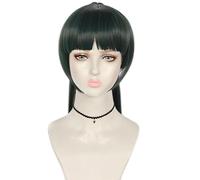 Anime Cosplay Wig Maki Zenin Dark Green Ponytail Costume Heat Resistant Hair Jujutsu Kaisen Women Carnival Party Wigs