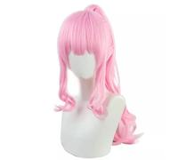 Anime Cosplay Wig Mori Calliope Long Ponytail Pink Curly Halloween Costume Cosplay Wig,For Christmas Carnival Party