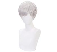 Anime Cosplay Wig Norman Short Sliver White Halloween Costume Cosplay Wig,For Christmas Carnival Party