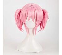 Anime Cosplay Wig,Puella Magi Madoka Magica Madoka Kaname Wig,Pink Short Wig,with Free Wig Cap,for Christmas Carnival party Halloween Cosplay Wig