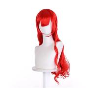 Anime cosplay wig red big waves long curly hair hair bun fashion styling wig head cover