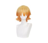 Anime Cosplay Wig Short Orange Synthetic Hair for Halloween Costume Party with Free Wig Cap