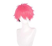 Anime Cosplay Wig，SSSS.DYNAZENON GAUMA Wig，Pink gradient black short Wig，with Free Wig Cap，for Christmas Carnival party Halloween Cosplay Wig